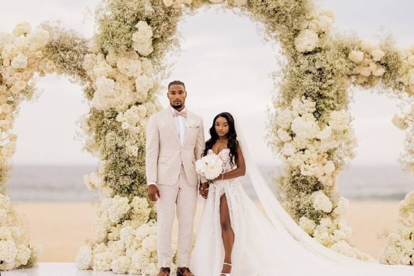 Simone Biles con su esposo